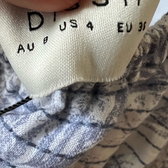 Dissh KOKO BLUE PALM TIE BACK MIDI DRESS blue palm size 4 BD - Picture 6 of 7